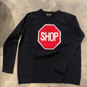 “Shop” Crew Neck Cotton & Cashmere Sweater
